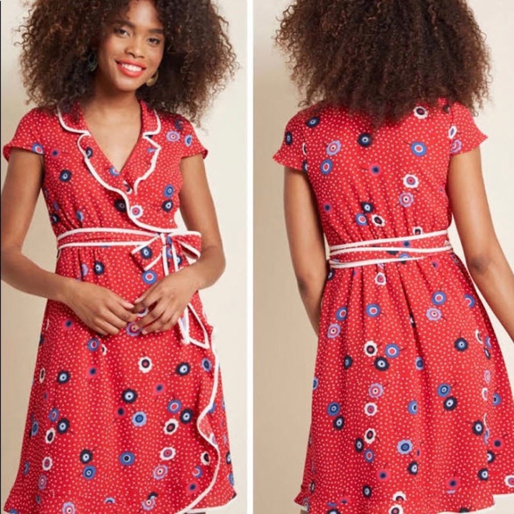 Modcloth red wrap dress